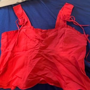 Zara Red shoulder tie Tank